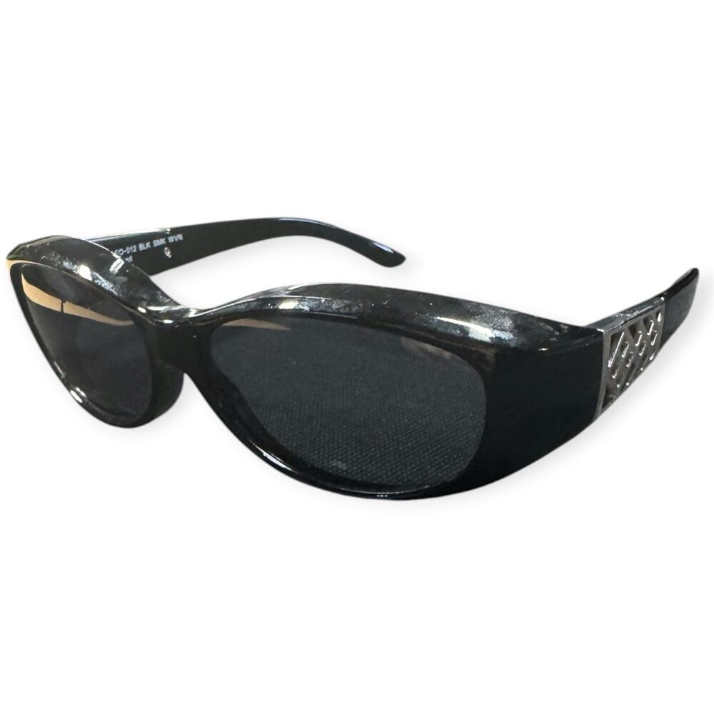 Solar Shield‎ Polarized Sunglasses SS FO-012 Black Frames Gray Lenses Retro